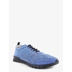 Knitted fabric sneakers with embroidered logo