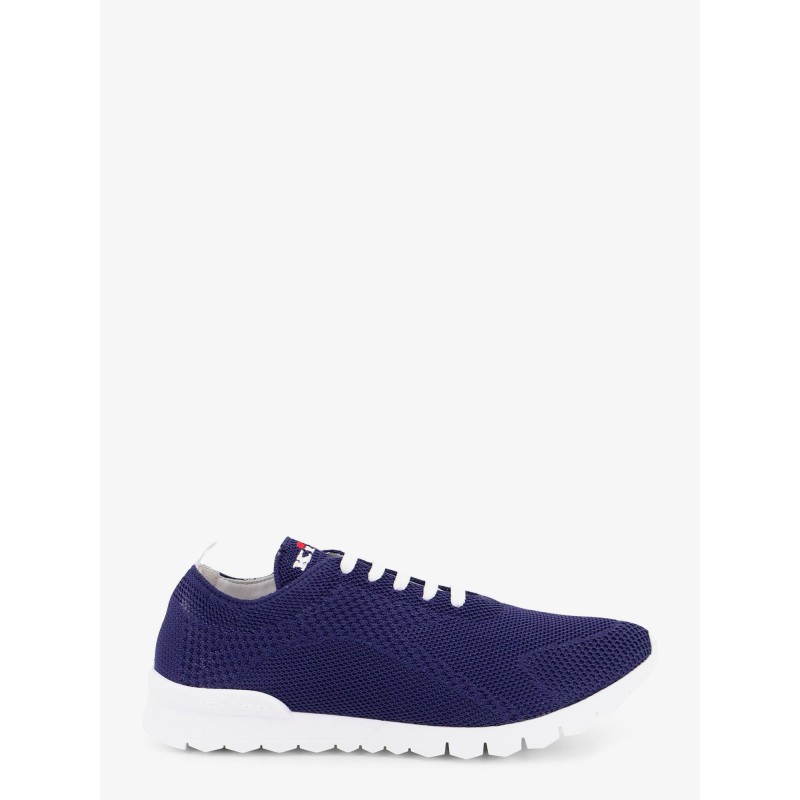 Knitted fabric sneakers with embroidered logo