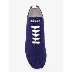 Knitted fabric sneakers with embroidered logo