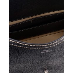 T-Lock Hammered Leather Shoulder Bag