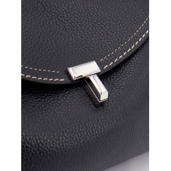 T-Lock Hammered Leather Shoulder Bag