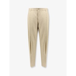 Hemp, linen and silk trousers with tweed effect