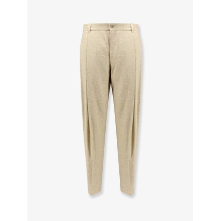 Hemp, linen and silk trousers with tweed effect