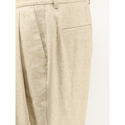 Hemp, linen and silk trousers with tweed effect