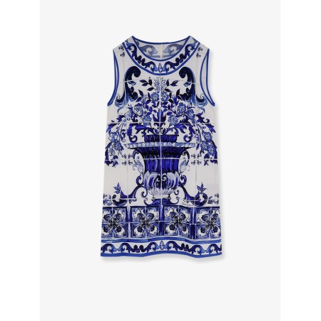 Silk top with Maiolica print
