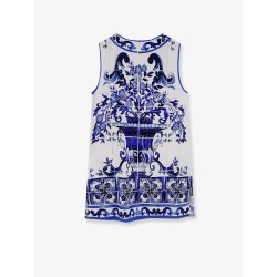 Silk top with Maiolica print