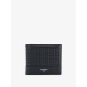 Leather wallet with woven pattern