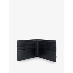 Leather wallet with woven pattern