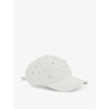 Cotton hat with all-over floral embroidery