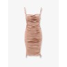 Stretch silk dress with lateral drawstring
