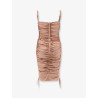Stretch silk dress with lateral drawstring