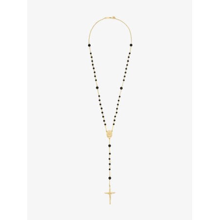 Gold brass rosary with natural stones