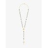 Gold brass rosary with natural stones