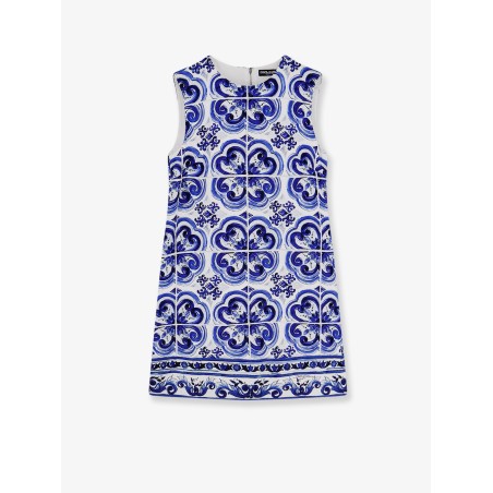Cotton and viscose dress with Maiolica print