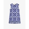 Cotton and viscose dress with Maiolica print
