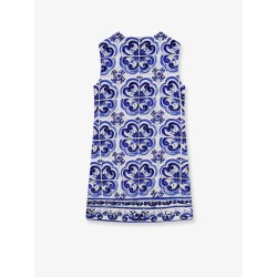 Cotton and viscose dress with Maiolica print