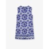 Cotton and viscose dress with Maiolica print