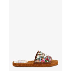 Canvas sandals with embroidered logo on the front