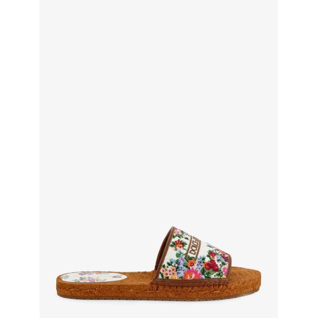 Canvas sandals with embroidered logo on the front