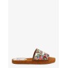 Canvas sandals with embroidered logo on the front