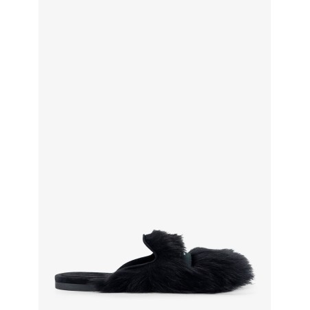 Sheepskin and suede sandals