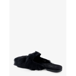 Sheepskin and suede sandals