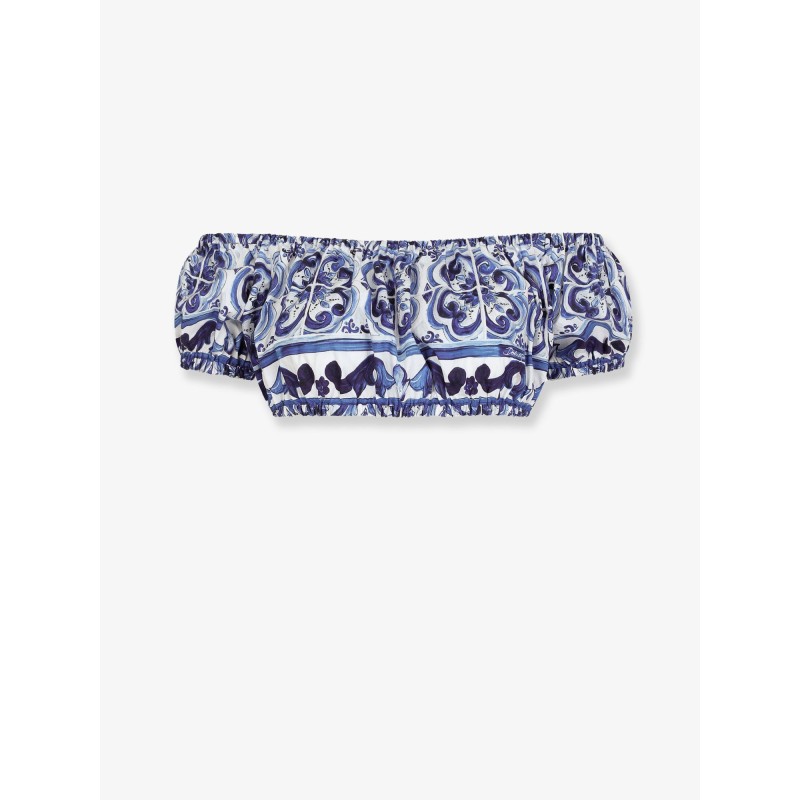 Cotton top with Maiolica print
