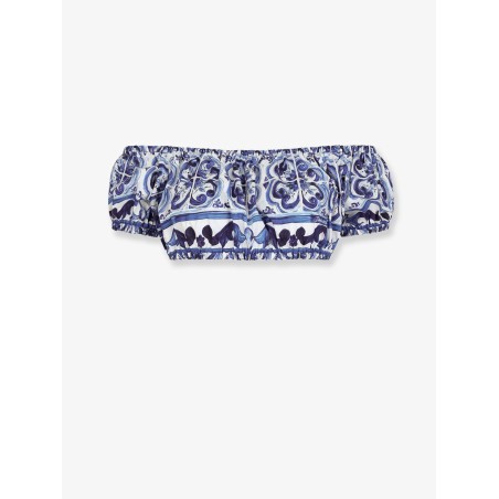 Cotton top with Maiolica print