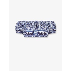 Cotton top with Maiolica print