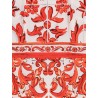 Silk long dress with Maiolica print