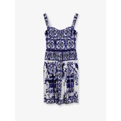 Cotton dress with Maiolica print