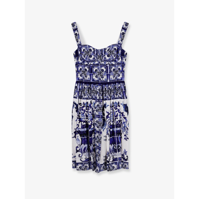 Cotton dress with Maiolica print