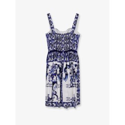 Cotton dress with Maiolica print