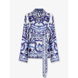 Silk shirt with Maiolica print