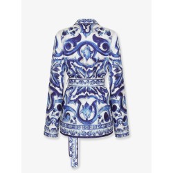 Silk shirt with Maiolica print