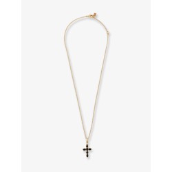 Brass necklace with cross pendant
