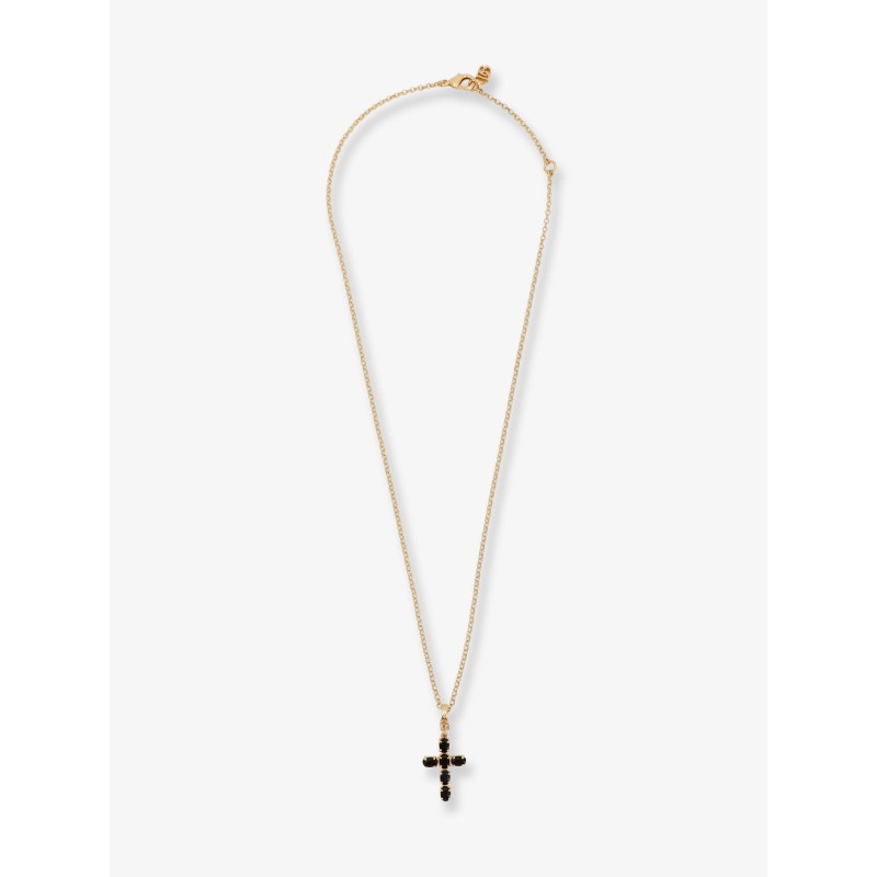 Brass necklace with cross pendant