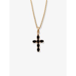 Brass necklace with cross pendant