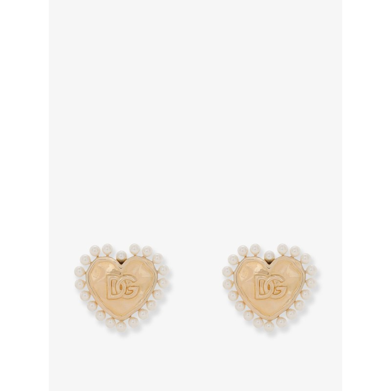 Brass earrings with bead detail