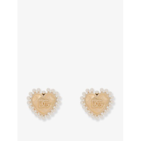 Brass earrings with bead detail