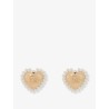 Brass earrings with bead detail