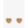 Brass earrings with bead detail