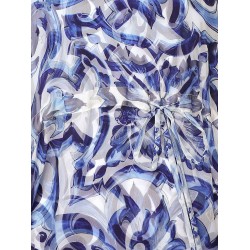 Chiffon kaftan with Maiolica print