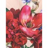 Satin longuette dress with Fiori print