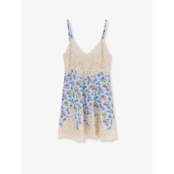 Silk blend dress with a Mazzolini di fiori print