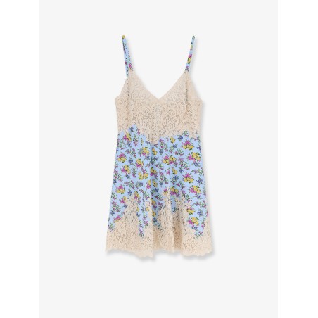 Silk blend dress with a Mazzolini di fiori print