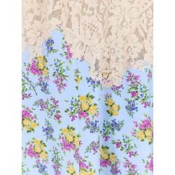 Silk blend dress with a Mazzolini di fiori print