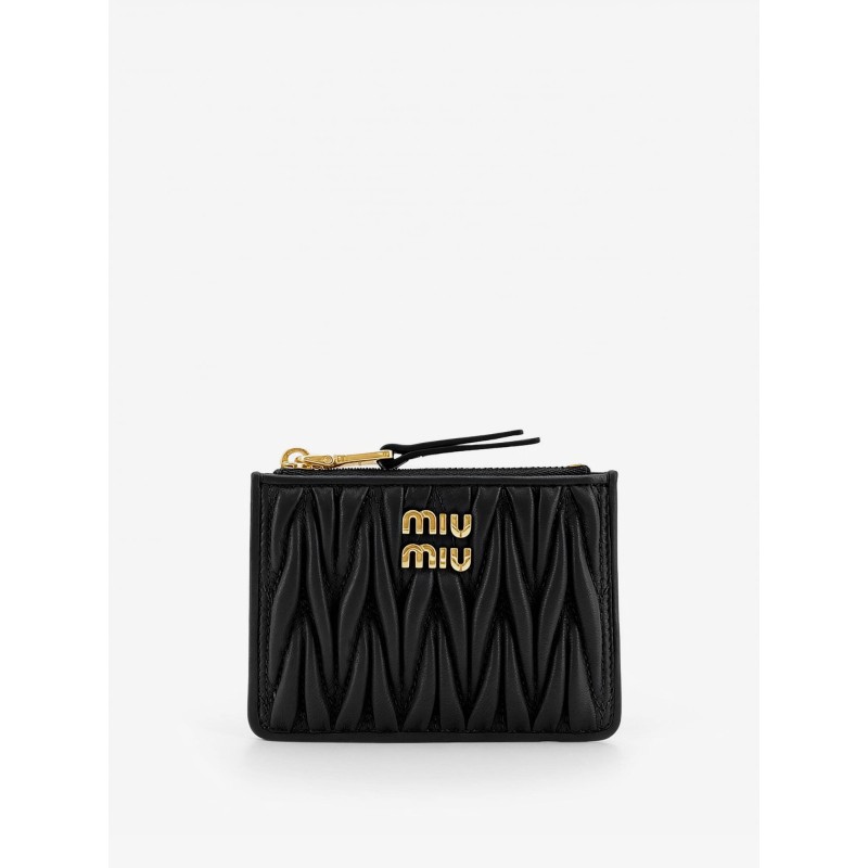 Quilted leather card holder
