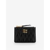 Quilted leather card holder