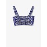 Cropped cotton top with Maiolica print